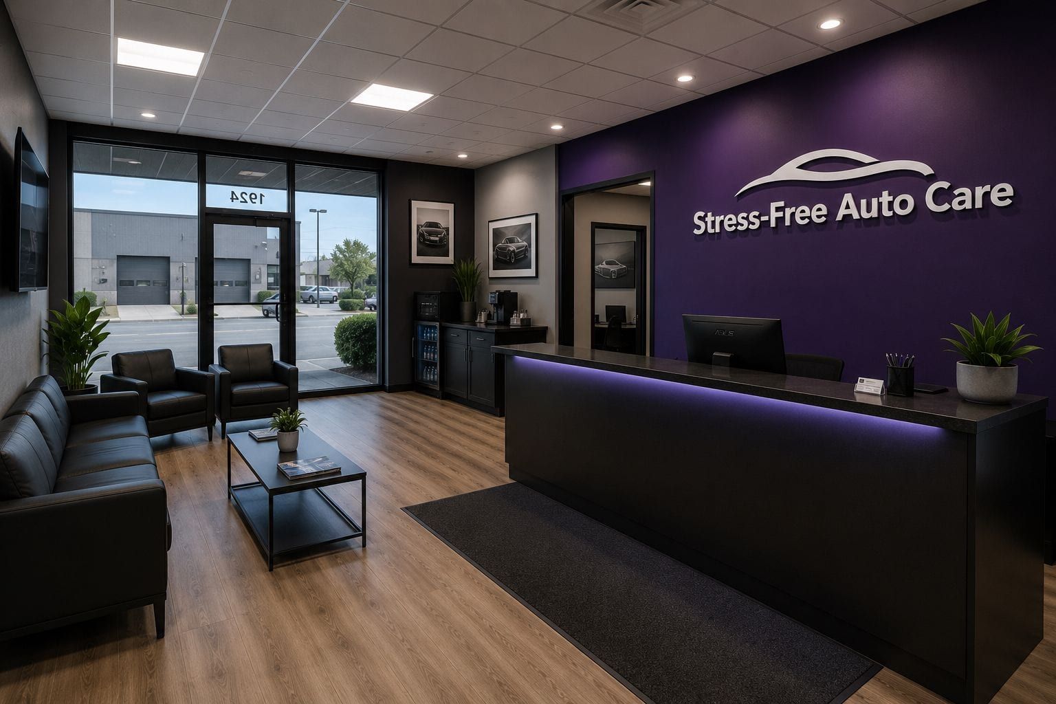 Stress-Free Auto Care service centre interior in the Bay Area, California
