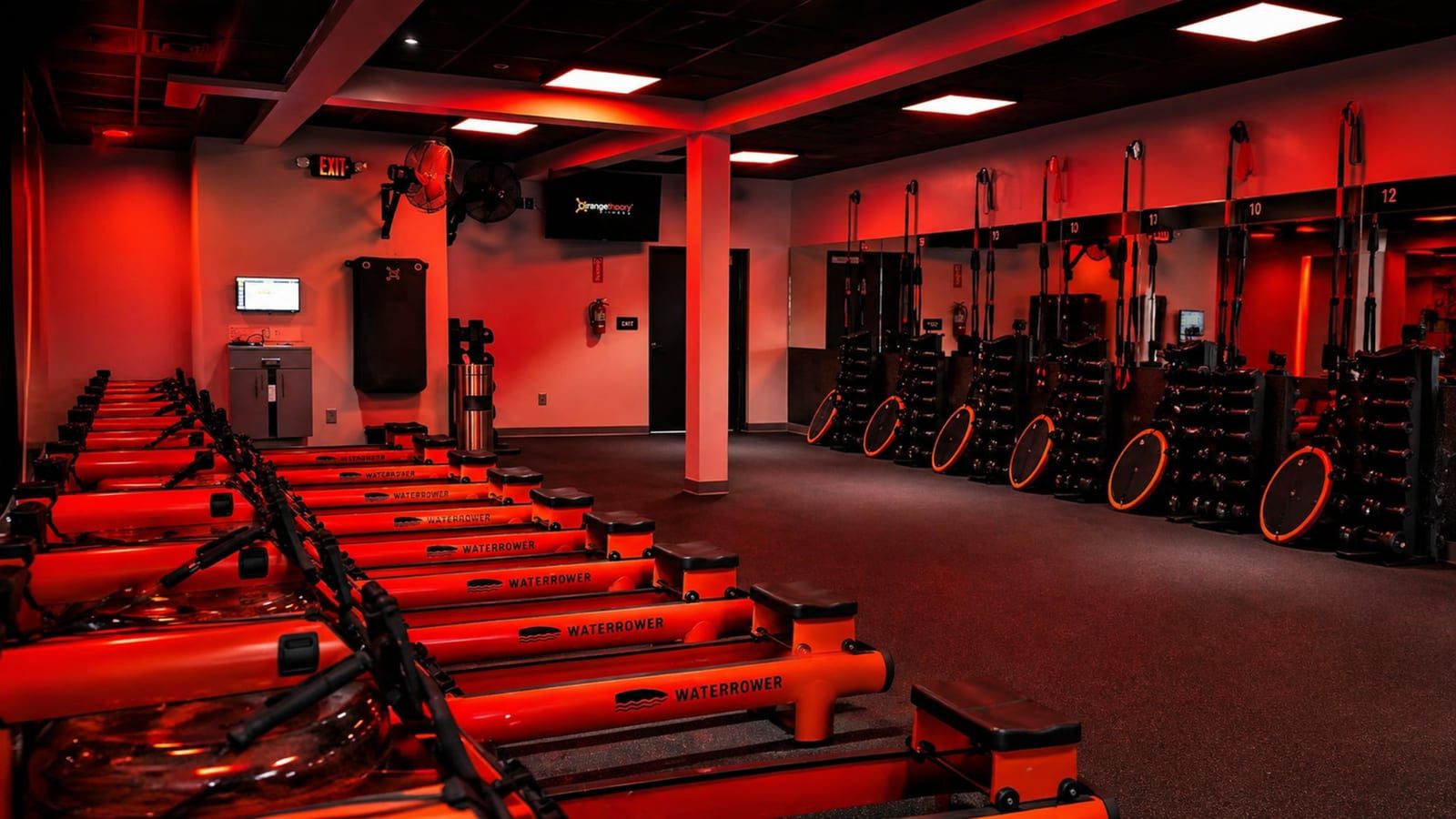 Orangetheory Fitness gym interior build-out in Davis, California